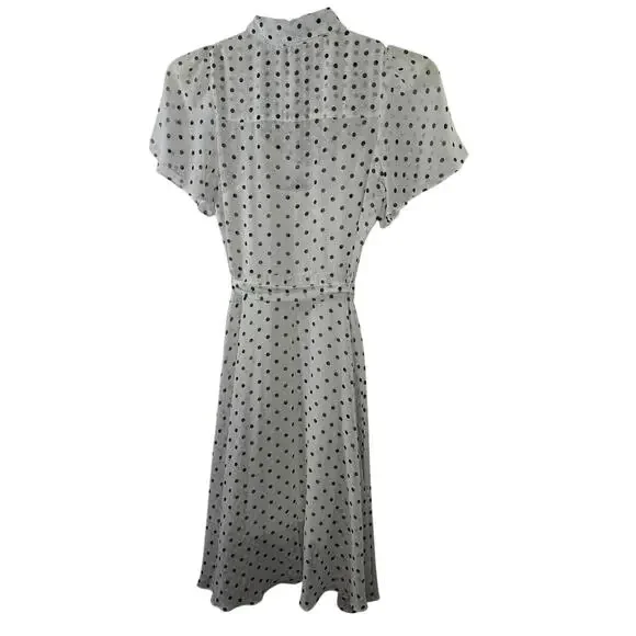Nanette Lepore Cannoli Cream Black Polka Dot Fit and Flare Dress Size 4 - Picture 8 of 8